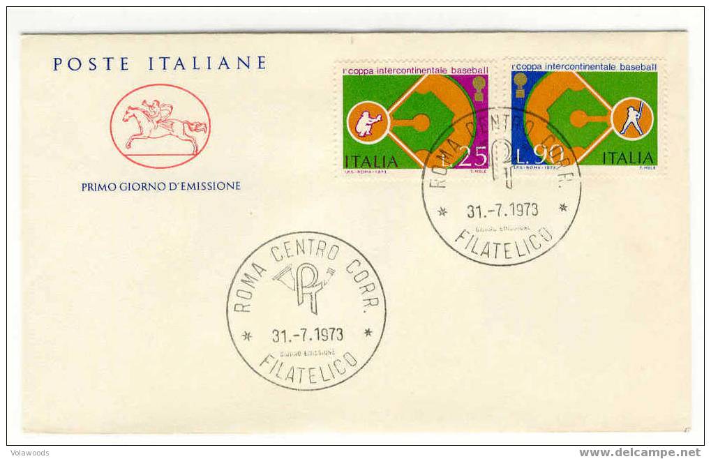 Italia - Busta Fdc Con Serie Completa: 1° Coppa Intercontinentale Di Baseball - Base-Ball