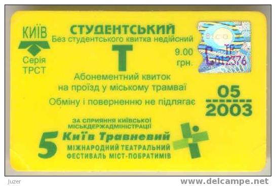 Ukraine: Month Tram Card For Students From Kiev 2003/05 - Europe