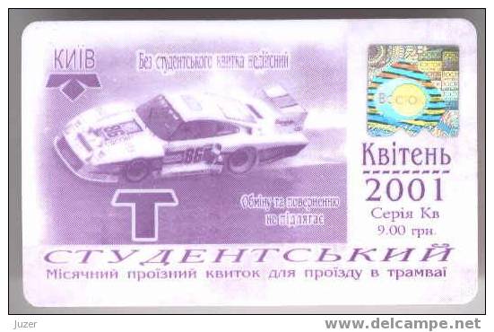 Ukraine: Month Tram Card For Students From Kiev 2001/04 - Europa