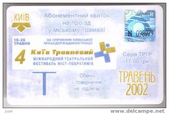 Ukraine: Month Tram Card From Kiev 2002/05 - Europe