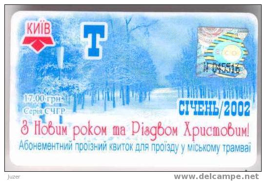 Ukraine: Month Tram Card From Kiev 2002/01 - Europe