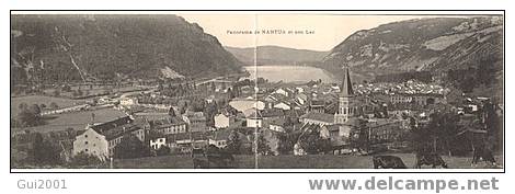 NANTUA (01) RARE CARTE PANORAMIQUE  (format DOUBLE 28 Cm  X 9 Cm) - Nantua