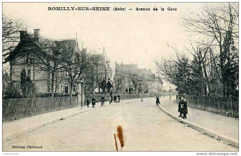 ROMILLY SUR SEINE AVENUE DE LA GARE CARTE EN BON ETAT TRACE D OXYDATION DUE A UN TROMBONE ROUILLE - Romilly-sur-Seine