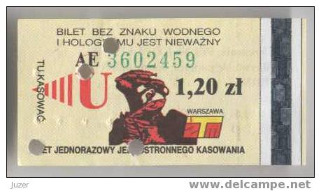 Poland: One-way Tram & Bus Ticket From Warsaw (1) - Europa