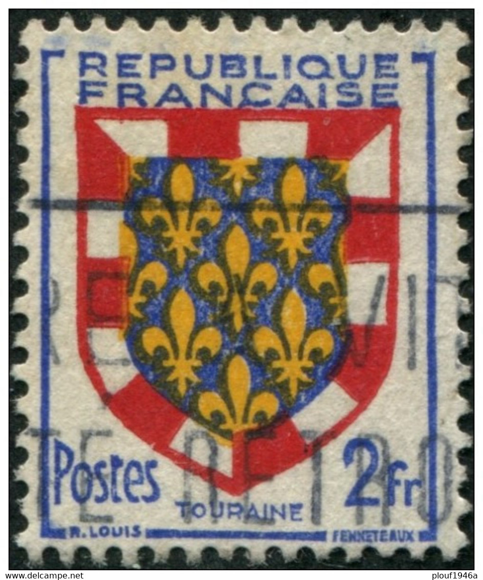 Pays : 189,06 (France : 4e République)  Yvert Et Tellier N° :  902 (o) - 1941-66 Coat Of Arms And Heraldry