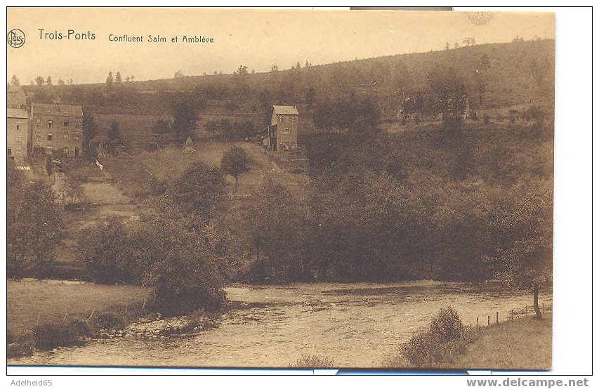 Az/ Trois Ponts, Confluent Salm Et Amblève, Ed. Hallet, Hôtel Du Chemin De Fer, Trois Ponts - Trois-Ponts