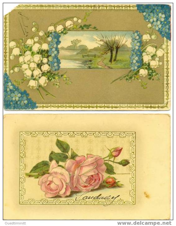 Brésil.1910.lot De 2 Cpa .Roses Et Muguet. - Fleurs