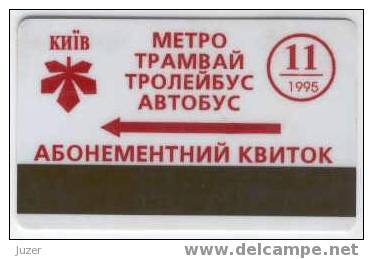 Ukraine, Kiev: Metro, Bus, Tram And Trolleybus Card 1995/11 - Europa