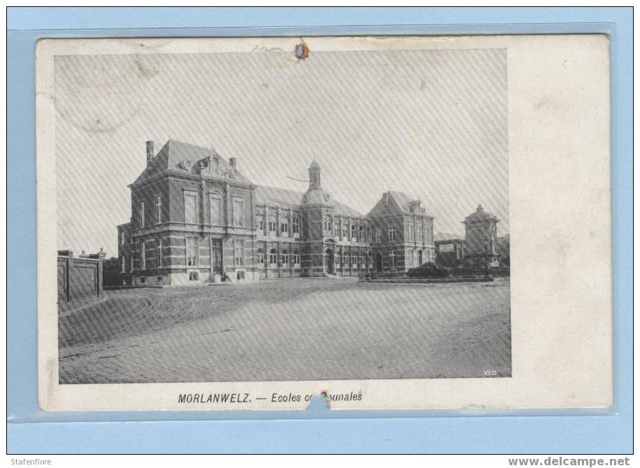 MORLANWELZ ECOLE COMMUNALES    SCHOOL GEMEENTE  RARE MAIS LEGEREMENT ABIME VOIR SCAN  DORPSZICHT CPA - Morlanwelz