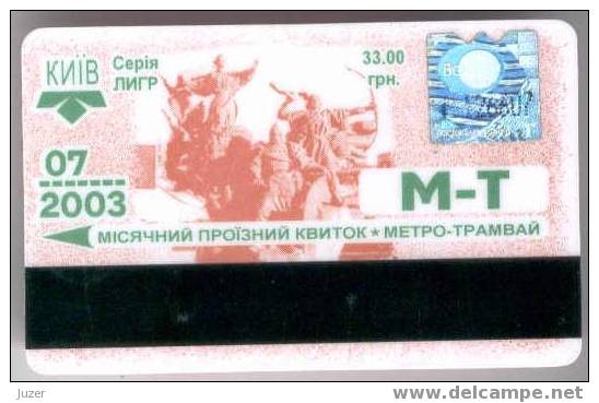 Ukraine: Month Metro And Tram Card From Kiev 2003/07 - Europe