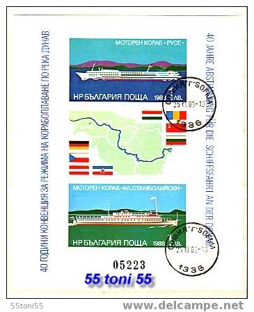 Bulgaria  / Bulgarie   1988 Danube Committee -  S/S  Impefr.- USED/oblitere - Usati