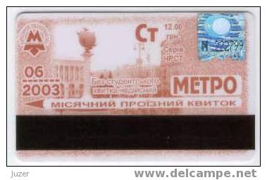 Ukraine: Month Metro Card For Students From Kiev 2003/06 - Europe