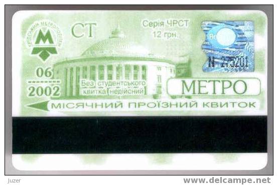 Ukraine: Month Metro Card For Students From Kiev 2002/06 - Europe