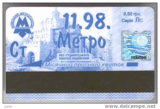 Ukraine: Month Metro Card For Students From Kiev 1998/11 - Europe