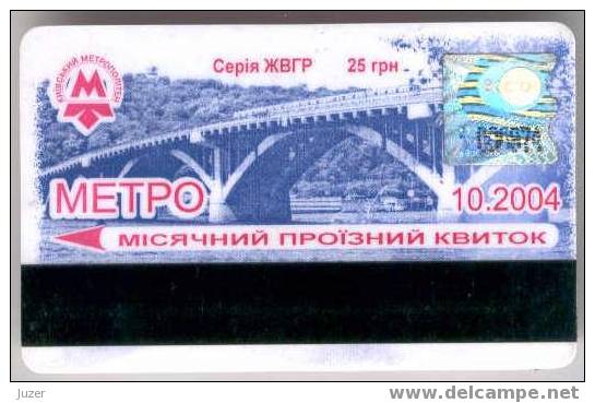 Ukraine: Month Metro Card From Kiev 2004/10 - Europe