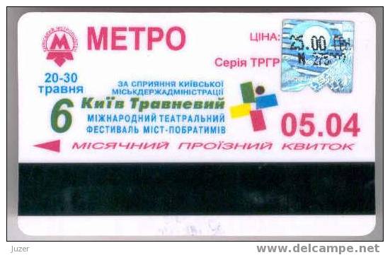 Ukraine: Month Metro Card From Kiev 2004/05 - Europe