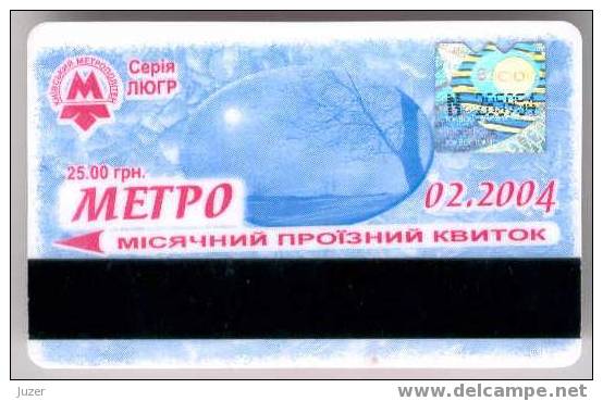 Ukraine: Month Metro Card From Kiev 2004/02 - Europe