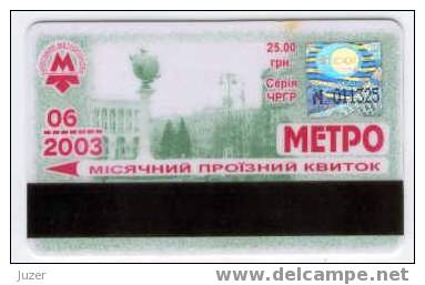 Ukraine: Month Metro Card From Kiev 2003/06 - Europa
