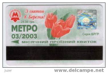 Ukraine: Month Metro Card From Kiev 2003/03 - Europa