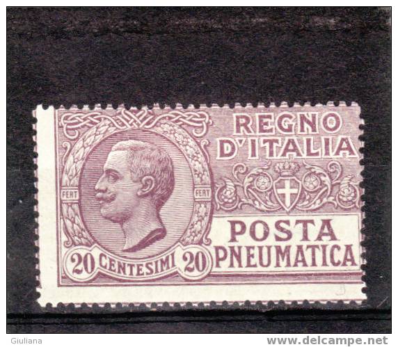 Italia Regno - N. PN8*  (Sassone) 1925 Posta Pneumatica - Correo Neumático