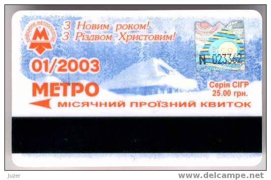 Ukraine: Month Metro Card From Kiev 2003/01 - Europe