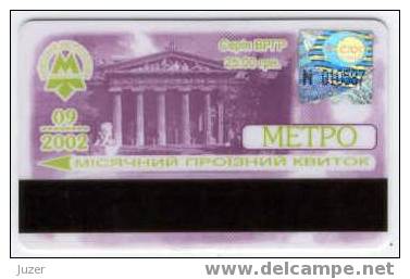 Ukraine: Month Metro Card From Kiev 2002/09 - Europe