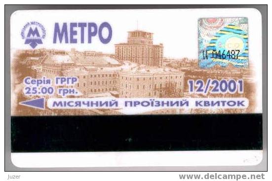 Ukraine: Month Metro Card From Kiev 2001/12 - Europe