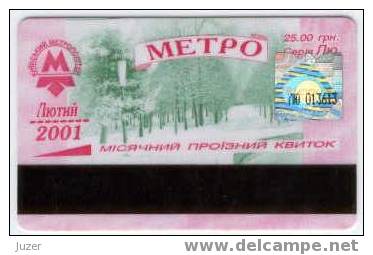 Ukraine: Month Metro Card From Kiev 2001/02 - Europe