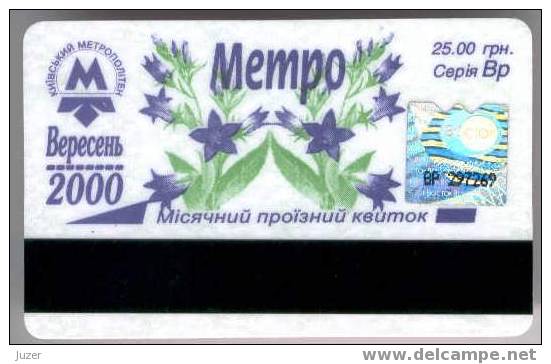 Ukraine: Month Metro Card From Kiev 2000/09 - Europe