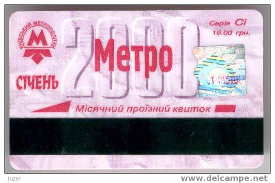 Ukraine: Month Metro Card From Kiev 2000/01 - Europe