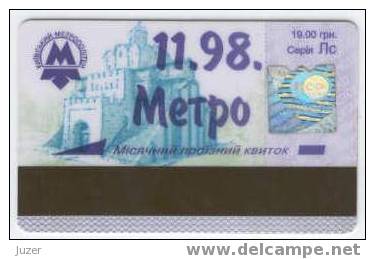 Ukraine: Month Metro Card From Kiev 1998/11 - Europe