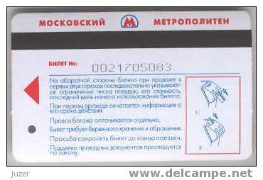 Russia: Metro Card From Moscow, 1 Passage (6) - Europe