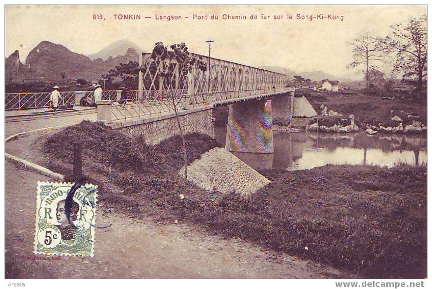 INDOCHINE = TONKIN-LANGSON = Pont Du Chemin De Fer Sur Le Song-Ki-Kong Vers Cognac - Vietnam