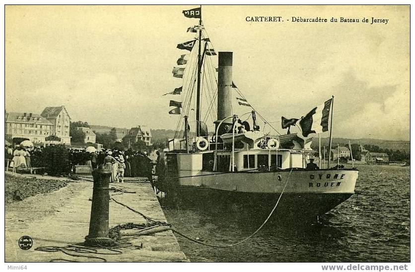 D.  50 .  CARTERET . DEBARCADERE DU BATEAU DE JERSEY . - Carteret