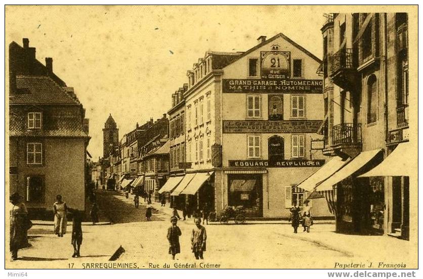 D.  57 .  SARREGUEMINES .  RUE DU GENERAL CREMER . COMMERCES . - Sarreguemines