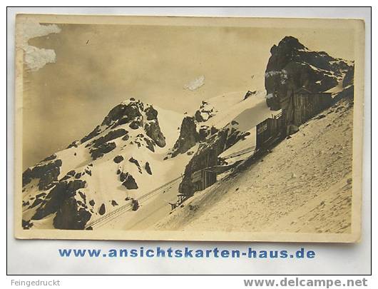 D 3696 - Zugspitzbahn. Bergstation. - S/w Foto Ak, 1931 Gel. Von Garmisch-Partenkirchen - Funiculaires