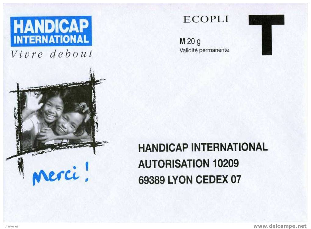 Enveloppe "Handicap International" - Cartes/Enveloppes Réponse T