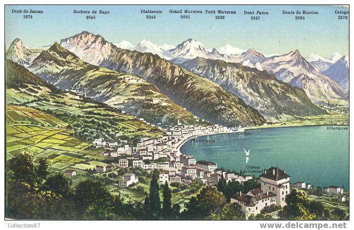 SUISSE - CANTON De VAUD - MONTREUX - LAC LEMAN - CHATEAU Du CHATELARD - CHILLON - AIGLE - VILLENEUVE - Aigle