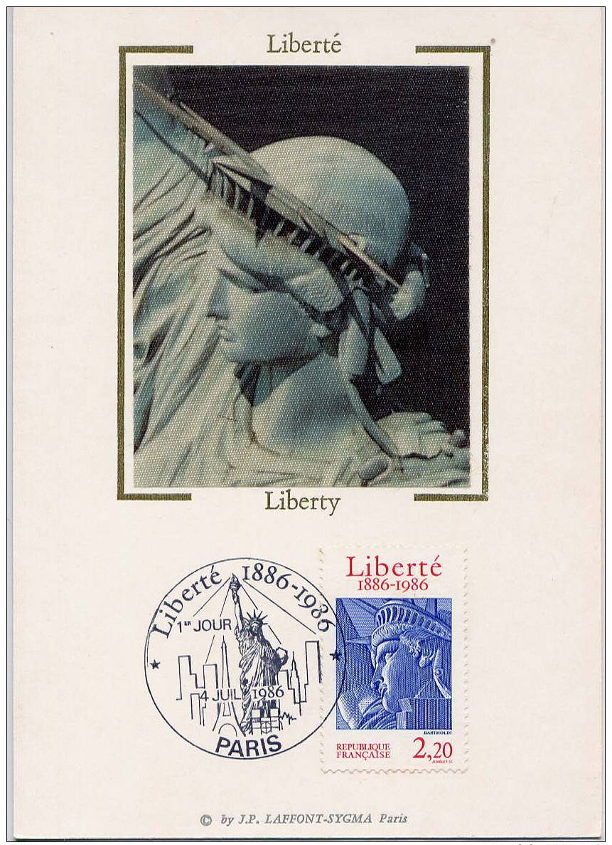 STATUE DE LA LIBERTE / FRANCE-USA  - LIBERTY ISLAND/PARIS 4 JUILLET 1986 - Gemeinschaftsausgaben