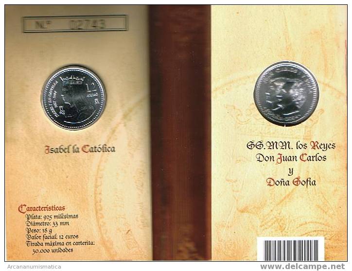 DL-43   ESPAÑA 12€ 2004 PLATA/SILVER S/C  UNC Cartera Oficial De La FNMT - Spagna