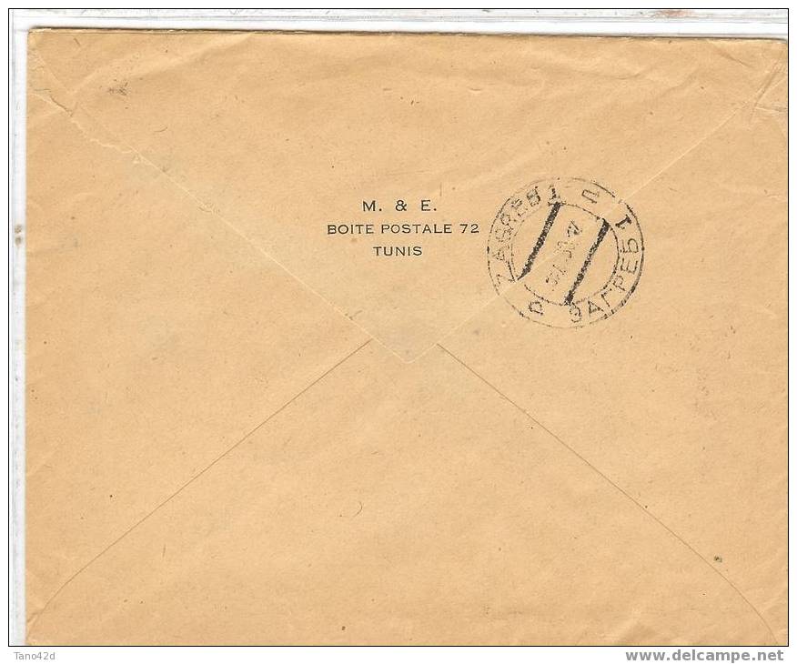 REF LMM6 - TUNISIE LETTRE RECOMMANDEE TUNIS / ZAGREB (YOUGOSLAVIE) 9/10/1930 - Covers & Documents