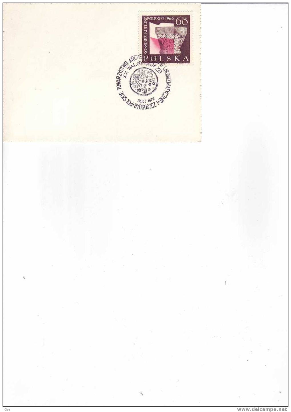 POLONIA 1972 - Annullo Speciale Illustrato - Colonna Romana Di Tyniec - Monnaies