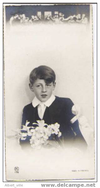 Image Enfant Communion Solennelle Photo Garçon Mignonette Lis Lys - Comuniones