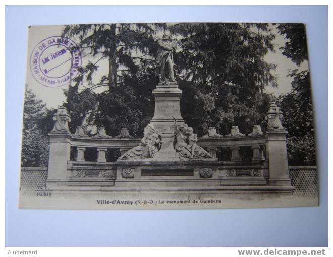 Ville-d'Avray: Le Monument De Gambetta. - Ville D'Avray