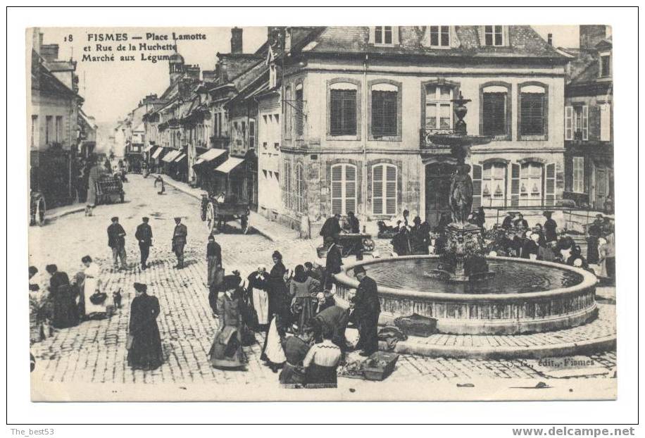 18  -  Fismes  Place Lamotte Et Rue De La Huchette, Marché Aux Lègumes - Fismes
