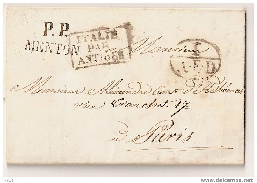 PRINCIPAUTE  DE  MONACO- MENTON - Postmarks