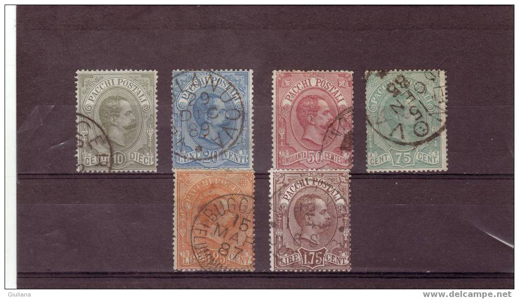 Italia Regno - Serie N. PP1/6 Used (Sassone) 1884-86 Pacchi Postali Effige Di Umberto I - Postal Parcels