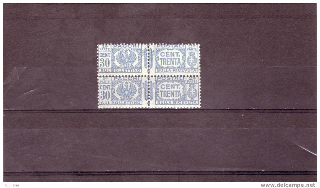 Italia Regno -  N. PP27** Coppia  (Sassone) 1927-32 Pacchi Postali  Aquila Sabauda E Valore - Postal Parcels