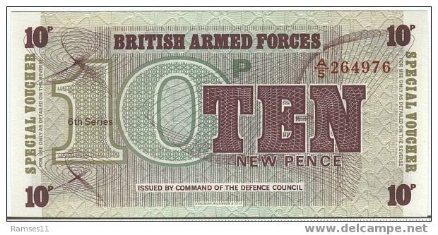 GROSSBRITANNIEN 10 New Pence 1972 Unc - British Armed Forces & Special Vouchers