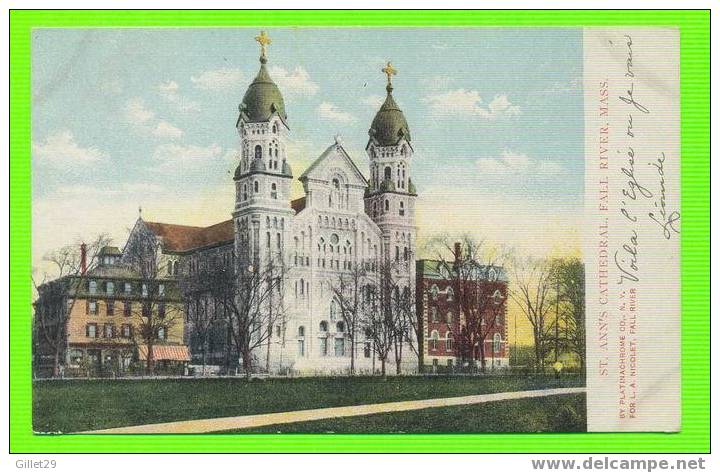 FALL RIVER, MA - ST. ANN´S CATHEDRAL - CARD IS WRITTEN IN 1907 - UNDIVIDED BACK - - Fall River